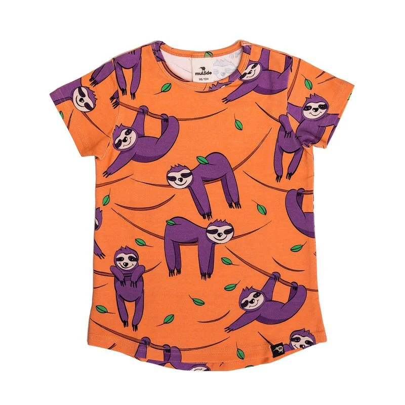 Orange Sloth Short Sleeve Shirt